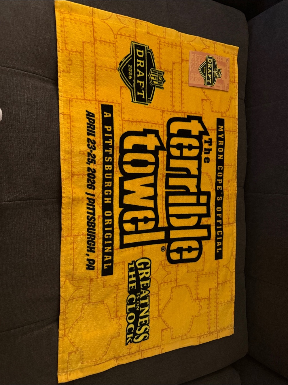 NFL The Terrible Towel Yellow and Black Draft Fan Towel